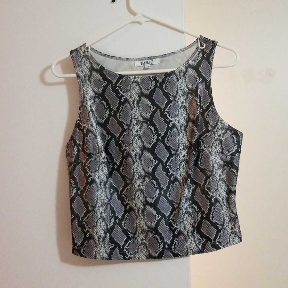 Vintage purple python print crop top